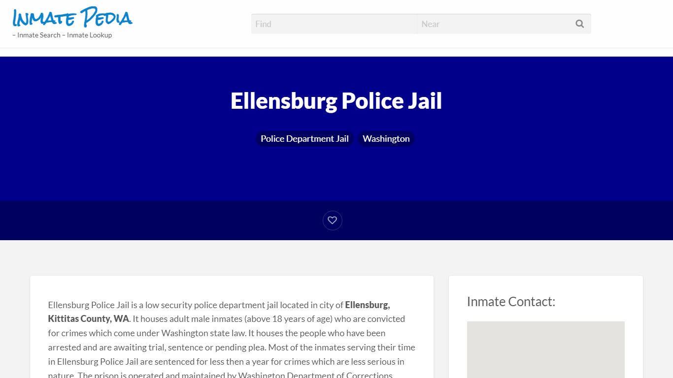Ellensburg Police Jail – Inmate Pedia – Inmate Search ...